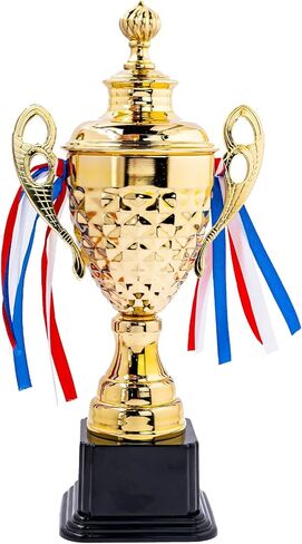 كأس الكأس، أكواب الكأس الذهبية الكبيرة، كأس معدني ذهبي مع قاعدة بلاستيكية لألعاب البطولات الرياضية، المسابقات (14 × 4 بوصة) in Kuwait