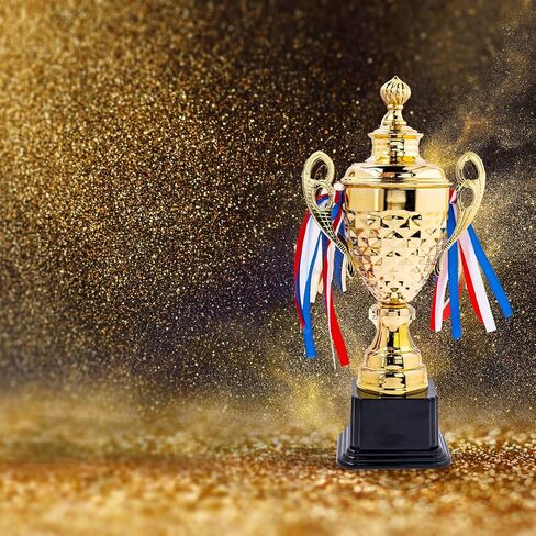 كأس الكأس، أكواب الكأس الذهبية الكبيرة، كأس معدني ذهبي مع قاعدة بلاستيكية لألعاب البطولات الرياضية، المسابقات (14 × 4 بوصة) in Kuwait