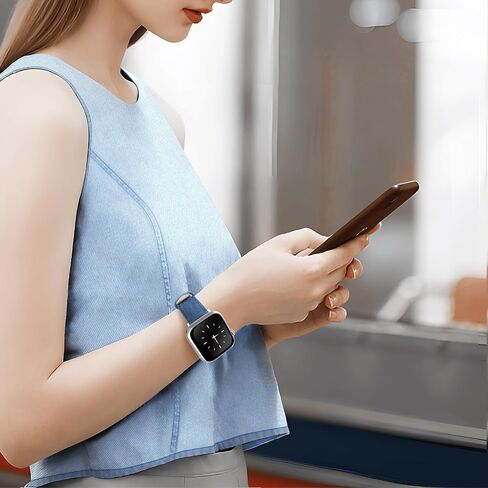 Denim Strap for Apple Watch Band 41mm 40mm 38mm, Soft Leather Hybrid Bracelet Compatible with iWatch Bands Series 9/SE/8/7/6/5/4/3/2/1, Fashion Strap for Apple Watch Men Women Blue in Saudi Arabia
