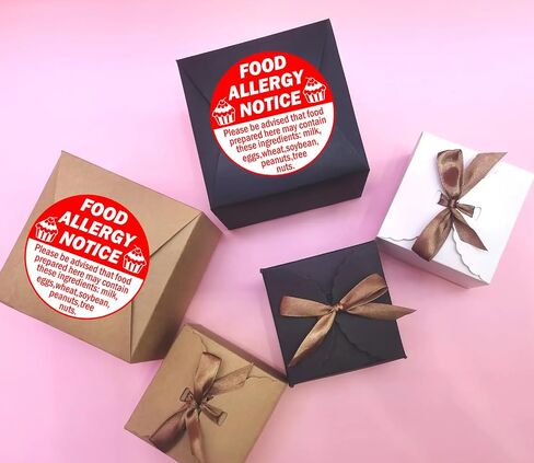 Allergy Sticker for Cake Food Allergy Stickers 1 x 2 Inch Allergen Warning Labels for Bakery, Party,Restaurants 500 pcs in Saudi Arabia