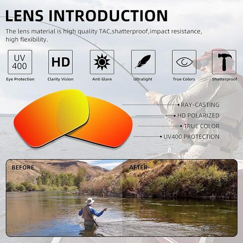 RUNCL نظارات شمسية رياضية مستقطبة بيلي لصيد الأسماك (أسود مطفي/برتقالي) in Kuwait