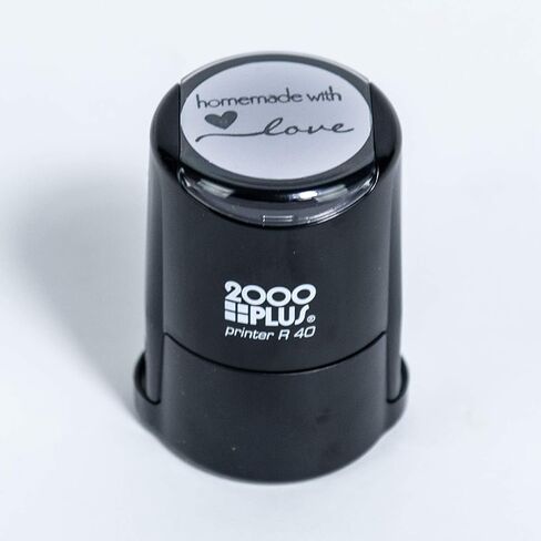 Handmade with Love Self-Inking R40 Round Stamp with Heart and Olive Branch, 1 1/2" Diameter, Black Ink in Saudi Arabia