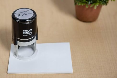 Handmade with Love Self-Inking R40 Round Stamp with Heart and Olive Branch, 1 1/2" Diameter, Black Ink in Saudi Arabia