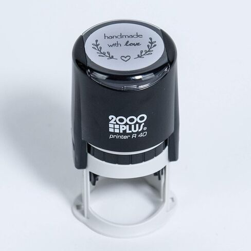 Handmade with Love Self-Inking R40 Round Stamp with Heart and Olive Branch, 1 1/2" Diameter, Black Ink in Saudi Arabia