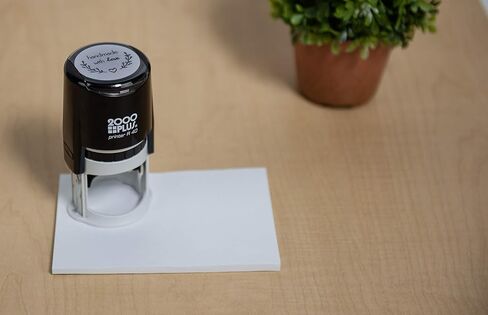 Handmade with Love Self-Inking R40 Round Stamp with Heart and Olive Branch, 1 1/2" Diameter, Black Ink in Saudi Arabia