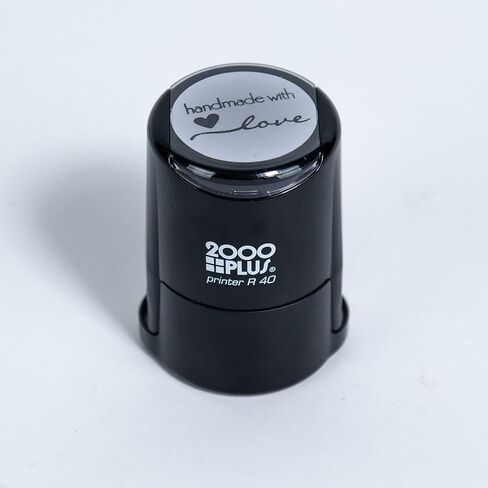 Handmade with Love Self-Inking R40 Round Stamp with Heart and Olive Branch, 1 1/2" Diameter, Black Ink in Saudi Arabia