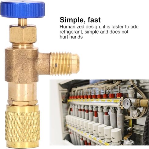 Refrigerant Charging Valve, 2PCS Refrigeration Valve Air Conditioning Refrigerant Control Valve Fluoride Charging Adapter for R22 R404 R407 1/4SAE Thread in Kuwait