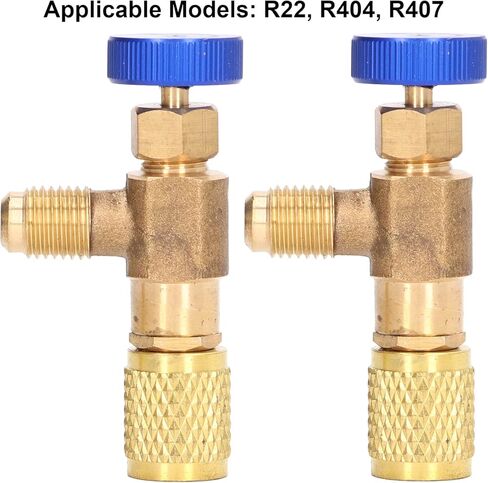 Refrigerant Charging Valve, 2PCS Refrigeration Valve Air Conditioning Refrigerant Control Valve Fluoride Charging Adapter for R22 R404 R407 1/4SAE Thread in Kuwait
