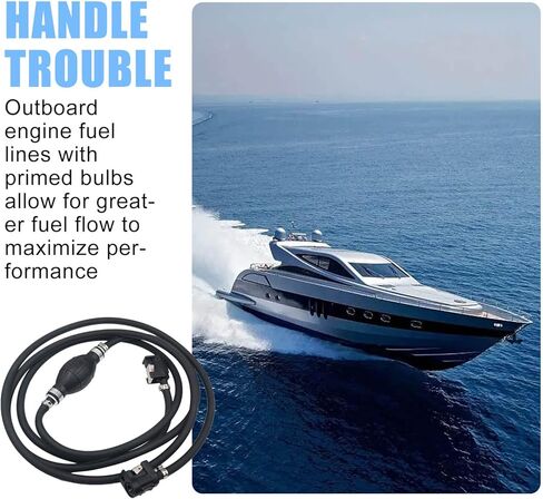 Fuel Line Assembly, Nylon Braided 5/16" Boat Fuel Line, Outboard Fuel Line, Combination Kit with Connector and Primer Bulb for Motor Vehicle Marine Boat, Motor Rvs in Kuwait