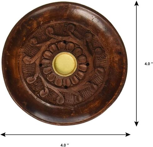 صندوق بخور خشبي 2 في 1 مصنوع يدويًا مقاس 4 بوصات - حامل أعواد مخروطية - حامل بخور رماد - حامل بخور - هدية عتيقة منحوتة يدويًا - إكسسوارات ديكور منزلي - هدية مثالية in Kuwait