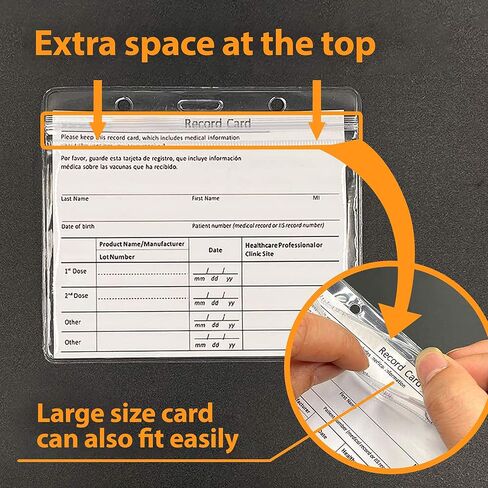 2 Pack Vaccination Card Protector 4x3 Inches Immunization Card Record Vaccine Card Holder Clear Vinyl Plastic Sleeve with Waterproof Type Resealable Zip in Saudi Arabia