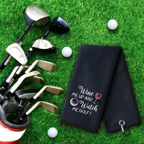 منشفة جولف مضحكة من Watch Me Golf، مناشف جولف مطرزة لحقائب الجولف مع مشبك، ملحقات الجولف للرجال، هدايا عيد ميلاد لمحبي الجولف، هدية تقاعد للأب والأم والزملاء in Saudi Arabia