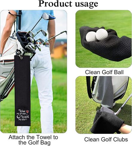 منشفة جولف مضحكة من Watch Me Golf، مناشف جولف مطرزة لحقائب الجولف مع مشبك، ملحقات الجولف للرجال، هدايا عيد ميلاد لمحبي الجولف، هدية تقاعد للأب والأم والزملاء in Saudi Arabia