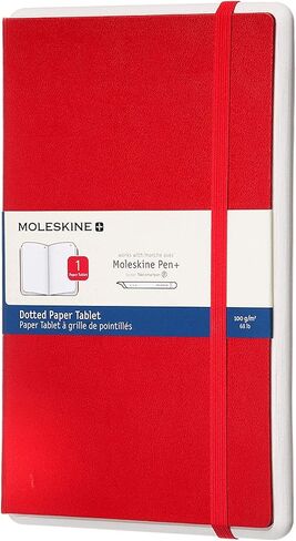 دفتر ملاحظات ذكي بغطاء صلب للكمبيوتر اللوحي من Moleskine، منقط، كبير (5 بوصة × 8.25 بوصة) أحمر قرمزي - متوافق مع قلم Moleskine + القطع الناقص (يُباع بشكل منفصل) والتطبيق، ورقمنة وتنظيم الملاحظات in Kuwait