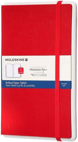 دفتر ملاحظات ذكي بغطاء صلب للكمبيوتر اللوحي من Moleskine، منقط، كبير (5 بوصة × 8.25 بوصة) أحمر قرمزي - متوافق مع قلم Moleskine + القطع الناقص (يُباع بشكل منفصل) والتطبيق، ورقمنة وتنظيم الملاحظات in Kuwait