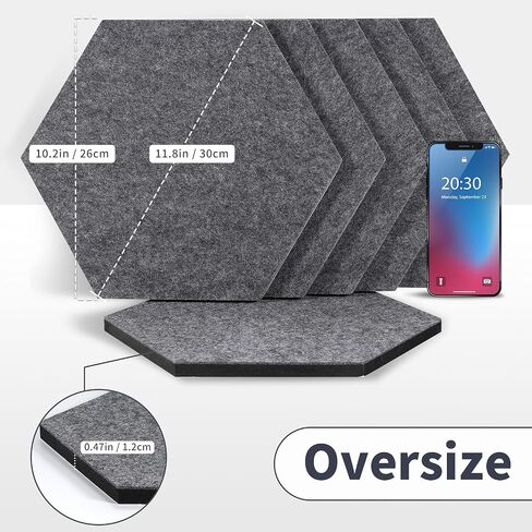 لوحات إعلانات Tikea Hexagon Felt 6 Pack لوحات إشعارات مذكرة ذاتية اللصق معلقة لوحة دبوس للمنزل والمكتب والفصول الدراسية ديكور الحائط مع دبابيس دفع 10.2 بوصة × 11.8 بوصة، أزرق in Saudi Arabia