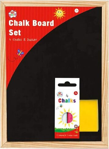 A4 Chalk Board Set with Chalks and Duster Drawing Art Blackboard for Home School and Office (11 x 8 inches) in Kuwait