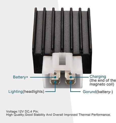 GOOFIT 4 Pin 12V AC Voltage Regulator Rectifier with 4 Wires for Motorcycle ATV Moped Scooter Go Kart in Saudi Arabia