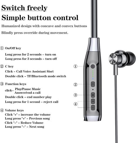 LANDIBO Wireless Waterproof Sports Earphones with 100 Hours of Playback time, Bluetooth Earphones with Microphone, in Ear Noise Reduction, Used for Gym Running and Exercise (Y10) in Saudi Arabia