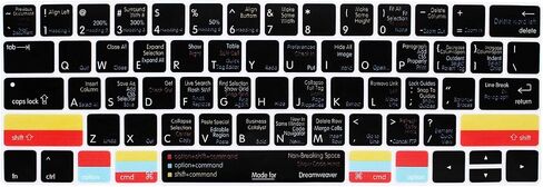 غطاء لوحة المفاتيح السيليكون Hotkey من After Effects لجهاز MacBook New Pro مع شريط اللمس 13 بوصة و15 بوصة (A2159/A1989/A1706، A1990/A1707) 2019 2018 2016 2017 الإصدار الأمريكي in Saudi Arabia