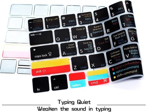 غطاء لوحة المفاتيح السيليكون Hotkey من After Effects لجهاز MacBook New Pro مع شريط اللمس 13 بوصة و15 بوصة (A2159/A1989/A1706، A1990/A1707) 2019 2018 2016 2017 الإصدار الأمريكي in Saudi Arabia