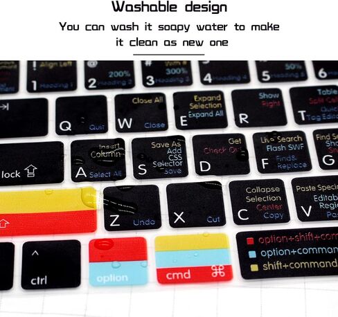 غطاء لوحة المفاتيح السيليكون Hotkey من After Effects لجهاز MacBook New Pro مع شريط اللمس 13 بوصة و15 بوصة (A2159/A1989/A1706، A1990/A1707) 2019 2018 2016 2017 الإصدار الأمريكي in Saudi Arabia