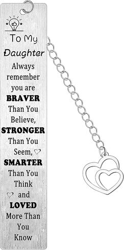 Daughter Bookmark Gifts Daughter Gifts form Mum Dad Gifts for Daughter Inspirational Gifts for Women Girl You are Braver Than You Believe Bookmark Daughter Birthday Christmas Gifts (daughter bookmark) in Kuwait