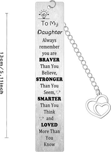 Daughter Bookmark Gifts Daughter Gifts form Mum Dad Gifts for Daughter Inspirational Gifts for Women Girl You are Braver Than You Believe Bookmark Daughter Birthday Christmas Gifts (daughter bookmark) in Kuwait