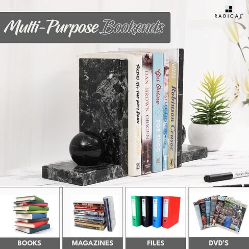 Radicaln Marble Book Ends Green Onyx Set of 2 Handmade Decorative Book Holder Accessories - Bookend for Shelves Heavy Books Office Home Décor & Desk Organizer in Kuwait
