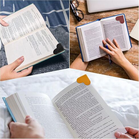 6 قطع من الإشارات المرجعية الجلدية على شكل قلب، إشارة مرجعية لزاوية الصفحة، ملحقات كتب الإشارات المرجعية للنساء، ملحقات كتب لطيفة مصنوعة يدويًا لمحبي القراءة، علامات كتاب للنساء، علامات كتاب لمحبي الكتب in Saudi Arabia