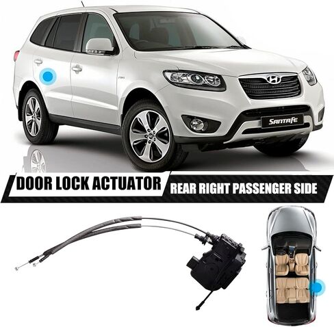 مشغل قفل الباب الأمامي الأيمن متوافق مع Hyundai Santa Fe 2010-2012 استبدال مجموعة مزلاج الباب الجانبي للراكب in Saudi Arabia