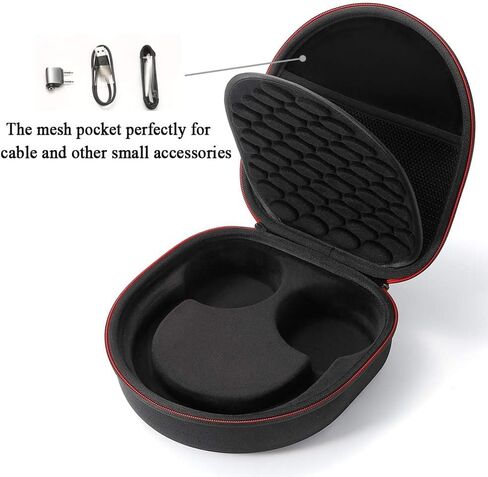 حافظة صلبة لسماعات الرأس والملحقات B&O Play من Bang & Olufsen Over-Ear Beoplay H4, H7, H8, H9، حقيبة تخزين لحمل السفر - أسود (بطانة سوداء) in Kuwait