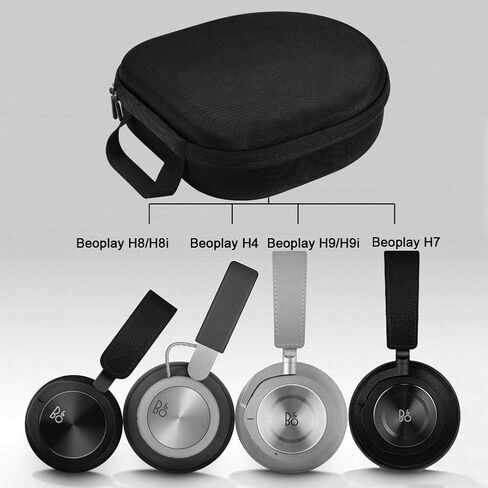حافظة صلبة لسماعات الرأس والملحقات B&O Play من Bang & Olufsen Over-Ear Beoplay H4, H7, H8, H9، حقيبة تخزين لحمل السفر - أسود (بطانة سوداء) in Kuwait