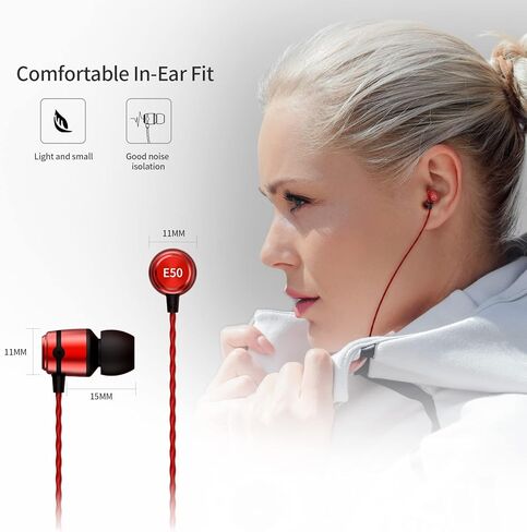 سماعات أذن سلكية SoundMAGIC E50 بدون ميكروفون داخل الأذن، سماعات HiFi عازلة للضوضاء، سماعات رأس مريحة (ضوء البندقية) in Saudi Arabia