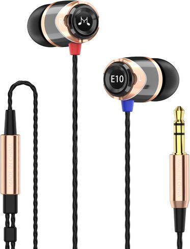 SoundMAGIC E10 Wired Earphones No Microphone HiFi Stereo Earbuds Noise Isolating in Ear Headphones Powerful Bass Tangle Free Cord Black Gold in Kuwait