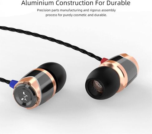 SoundMAGIC E10 Wired Earphones No Microphone HiFi Stereo Earbuds Noise Isolating in Ear Headphones Powerful Bass Tangle Free Cord Black Gold in Kuwait