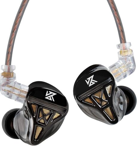 سماعة رأس سلكية، KZ DQS HiFi Dynamic Drivers IEM، سماعات أذن KZ Bass 2pin 3.5 مم لعبة موسيقى رياضية في الأذن لمغني النظام (أسود، بدون ميكروفون)... in Saudi Arabia