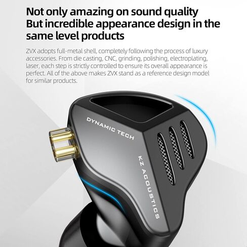 سماعة رأس سلكية، KZ DQS HiFi Dynamic Drivers IEM، سماعات أذن KZ Bass 2pin 3.5 مم لعبة موسيقى رياضية في الأذن لمغني النظام (أسود، بدون ميكروفون)... in Saudi Arabia