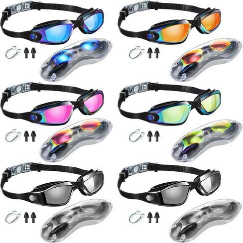 Macarrie 6 Pack Swimming Goggles No Leaking Anti Fog UV Protection Swim Glasses for Men Women Adult Youth in Saudi Arabia