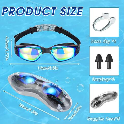 Macarrie 6 Pack Swimming Goggles No Leaking Anti Fog UV Protection Swim Glasses for Men Women Adult Youth in Saudi Arabia