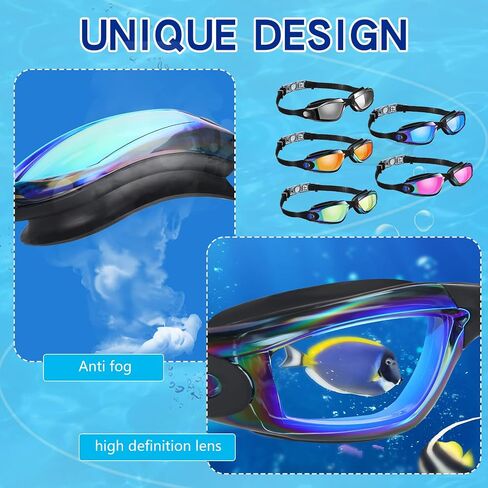 Macarrie 6 Pack Swimming Goggles No Leaking Anti Fog UV Protection Swim Glasses for Men Women Adult Youth in Saudi Arabia