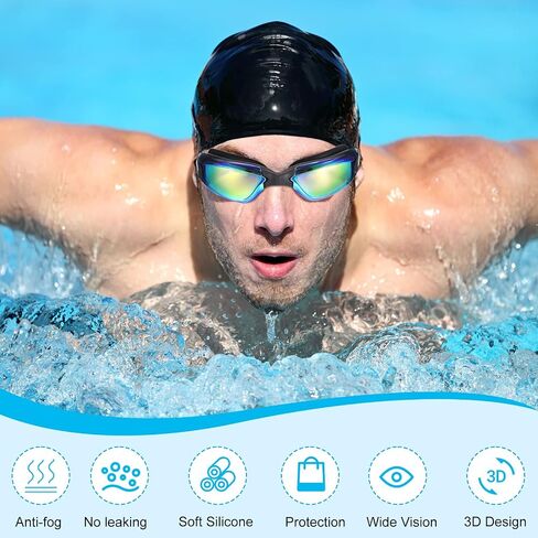Macarrie 6 Pack Swimming Goggles No Leaking Anti Fog UV Protection Swim Glasses for Men Women Adult Youth in Saudi Arabia