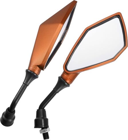 Motoforti 1Pair Screw Thread Rear View Side Mirror Penta Rearview Mirror Orange in Kuwait