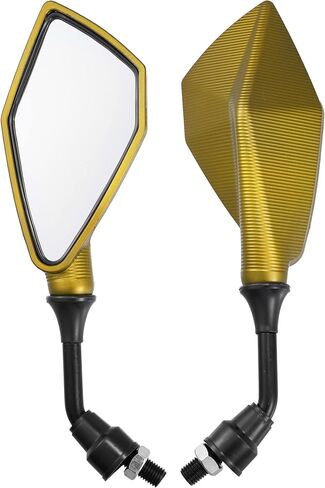 Motoforti 1Pair Screw Thread Rear View Side Mirror Penta Rearview Mirror Orange in Kuwait