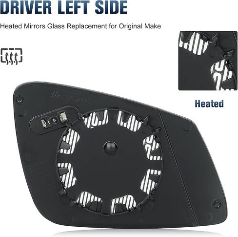Driver Side Mirror Glass for BMW Series 2-7i / BMW M2 M3 M4 M5 M6 M7 / BMW F20 F22 F30 F32 F34 F36 F80 Models/BMW 2009-2019 with Heated and Back Plate for ‎‎51167285005 51167251583 in Saudi Arabia