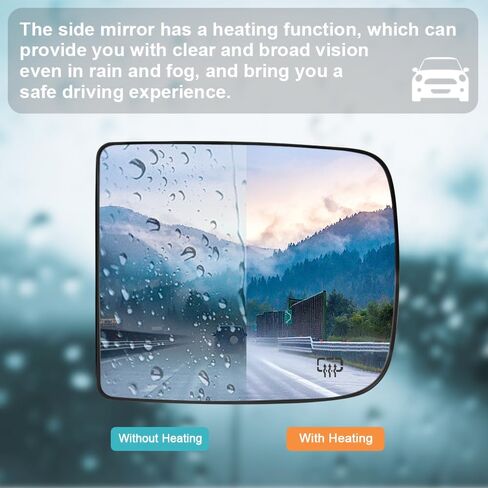 Senzeal Driver Side Lower Mirror Glass Replacement for 2009-2020 Dodge Ram 1500 2500 3500 4500 5500 Towing Mirror Side Convex Lower Mirror Glass 68067731AA (Left Side) in Saudi Arabia