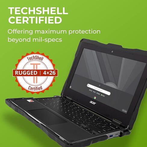 حقيبة الكمبيوتر المحمول Gumdrop DropTech تناسب جهاز Acer Chromebook 311 (C721) بتصميم صدفي مصمم للطلاب والمعلمين والفصول الدراسية من مرحلة الروضة إلى الصف الثاني عشر - تم اختبار السقوط، وممتصات الصدمات القوية والمضادة للصدمات لحماية موثوقة للجهاز - باللون in Saudi Arabia