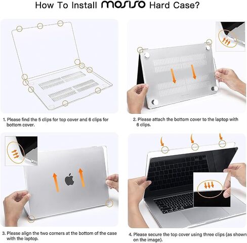 حافظة MOSISO متوافقة مع جهاز MacBook Air 15 بوصة 2023 إصدار 2024 M3 A3114 M2 A2941 Touch ID، غلاف بلاستيكي صلب وحقيبة أكمام قلابة وغطاء لوحة مفاتيح وواقي شاشة ومحول من النوع C، عبوة من قطعتين، شفاف ورمادي in Saudi Arabia