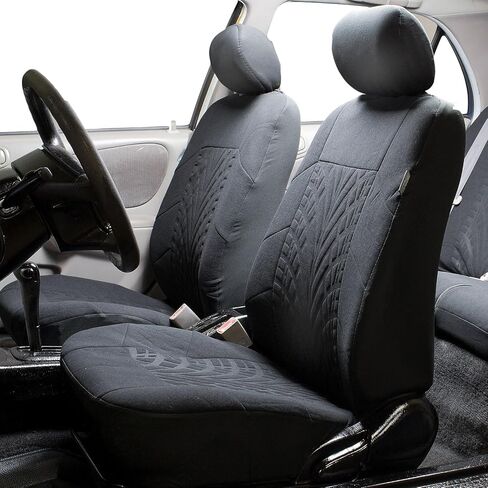Car Seat Covers Front Set Premium Cloth - Covers for Low Back Car Seats with Removable Headrest, Universal Fit, Automotive Seat Cover, Airbag Compatible Car Seat Cover for SUV, Sedan Black in Saudi Arabia