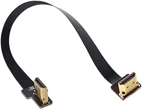 Cablecc CYFPV مزدوج 90 درجة بزاوية قائمة HDMI نوع A ذكر إلى ذكر HDTV FPC كابل مسطح لـ FPV HDTV Multicopter التصوير الجوي 30 سم in Saudi Arabia
